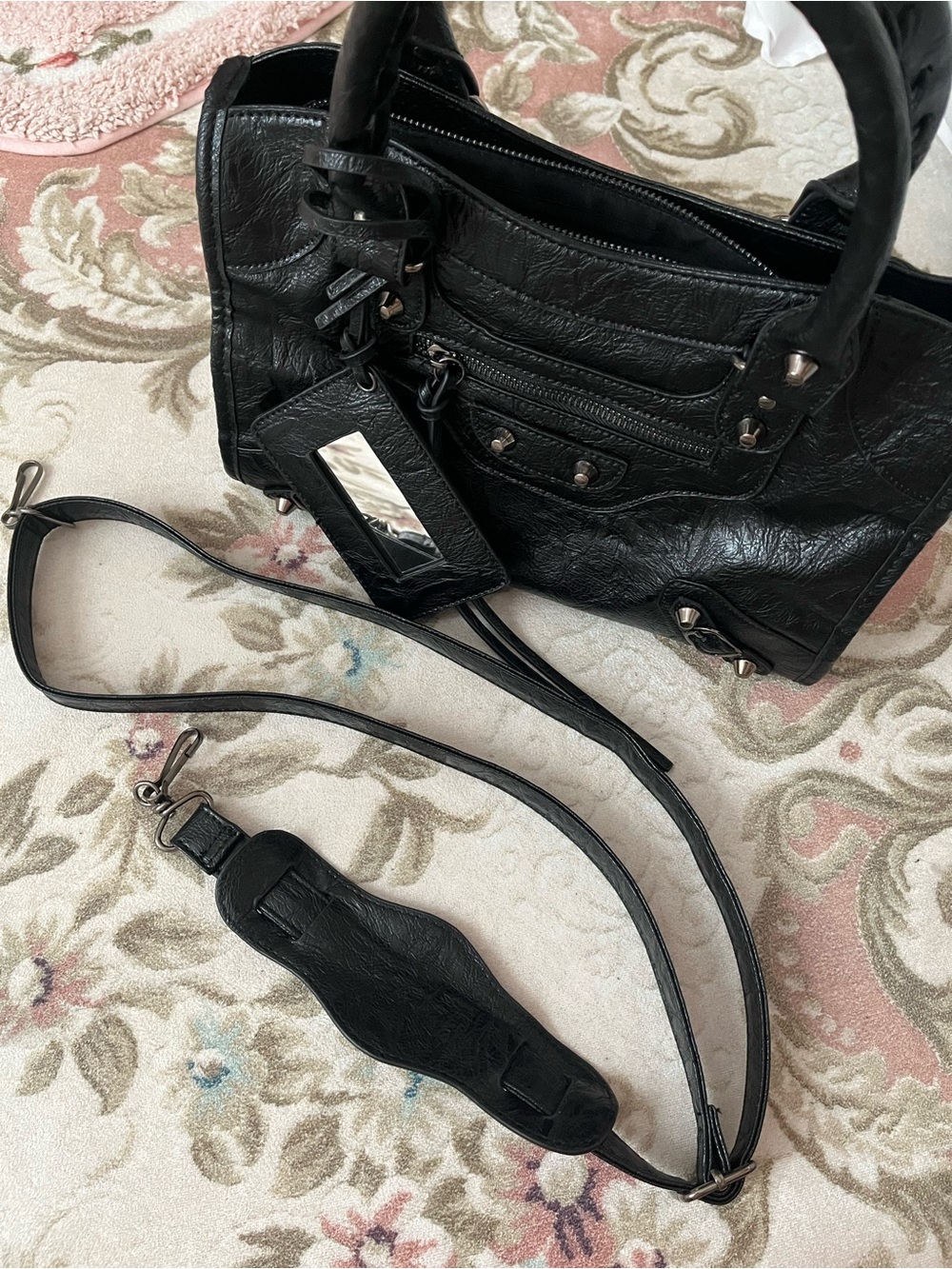 Classic Black Leather Top-Handle Satchel - Versatile Women's Bag